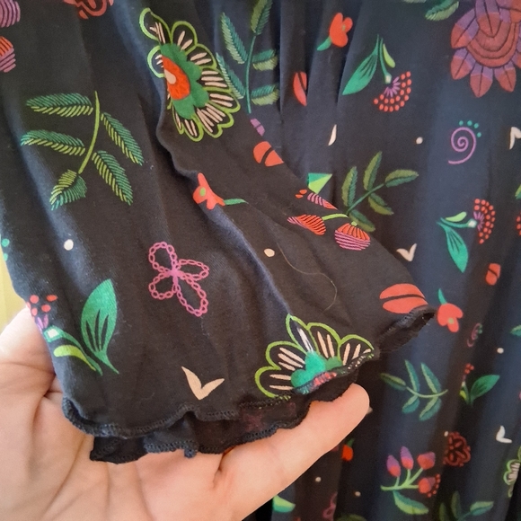 Gudrun Sjoden Black Modal Dress with Red And Green Floral Design Size Medium - Picture 4 of 13